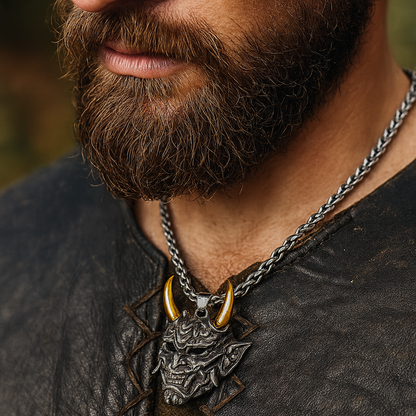 Oni Mask Demon Necklace – Pendant for Men