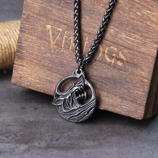 Stainless Steel Viking Wolf Necklace