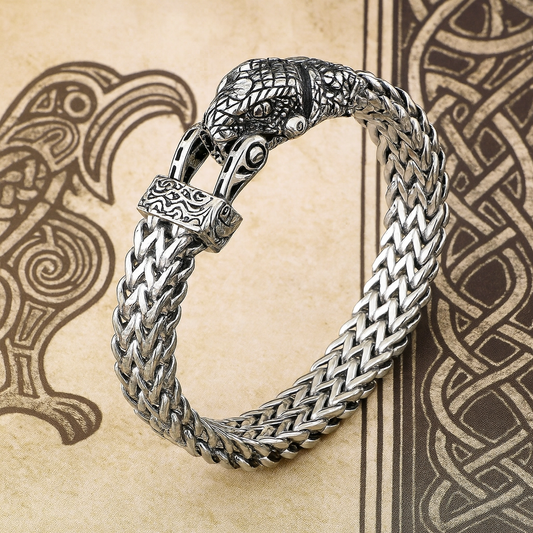 Dominant Snake Head Viking Bracelet