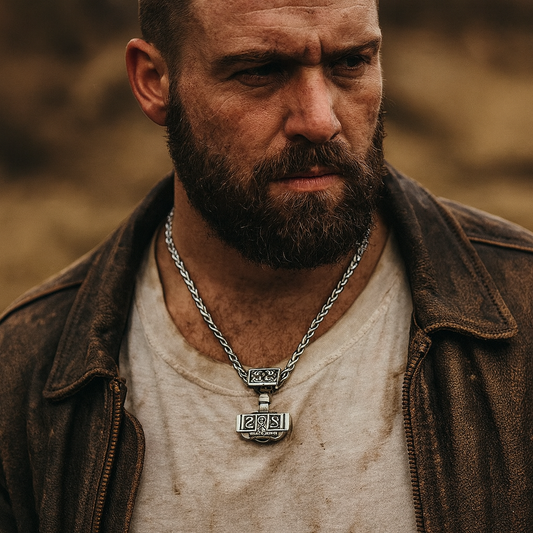 Thor's Hammer Necklace: Stainless Steel, Viking with Celtic-Knot