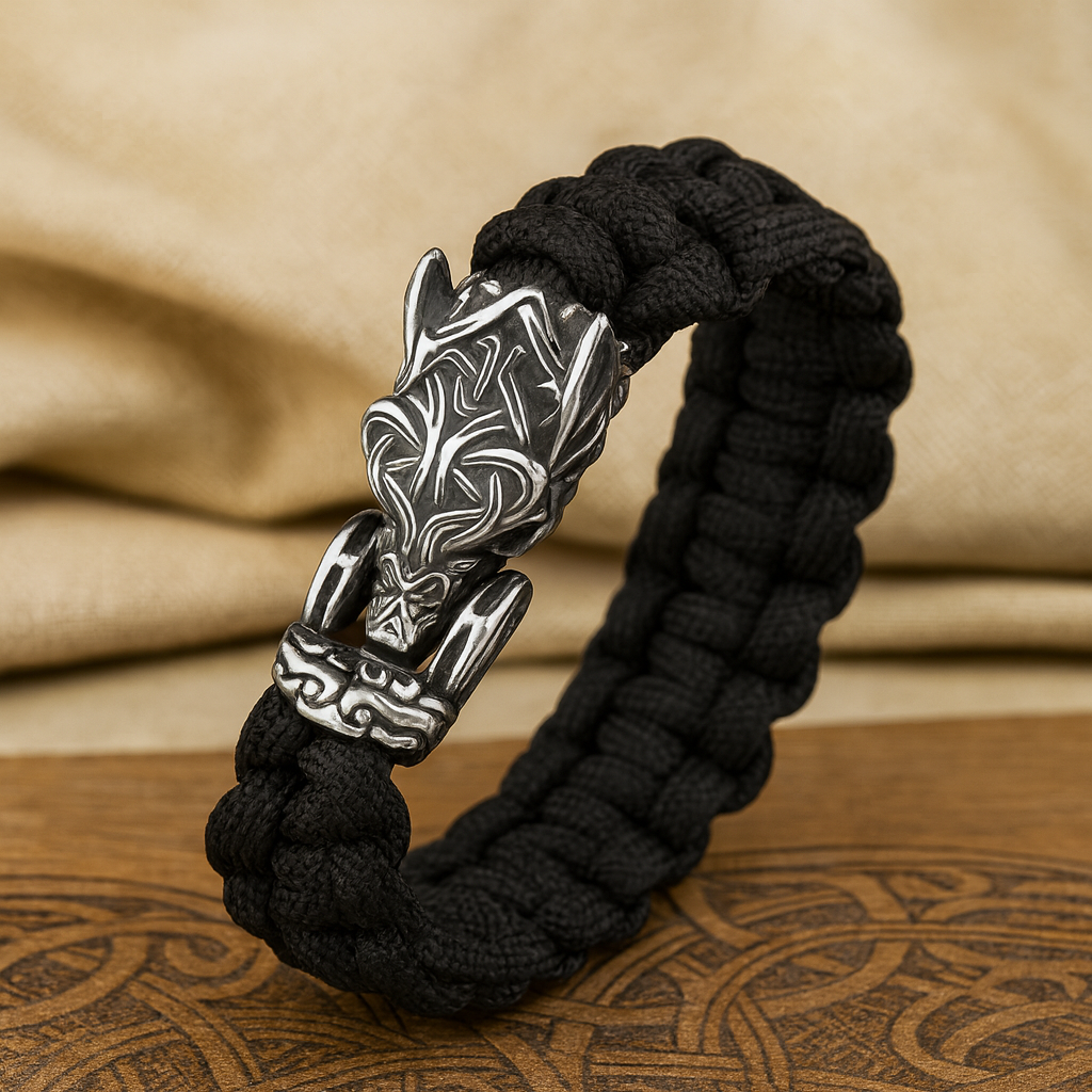 Viking Wolf Head Bracelet – Handmade