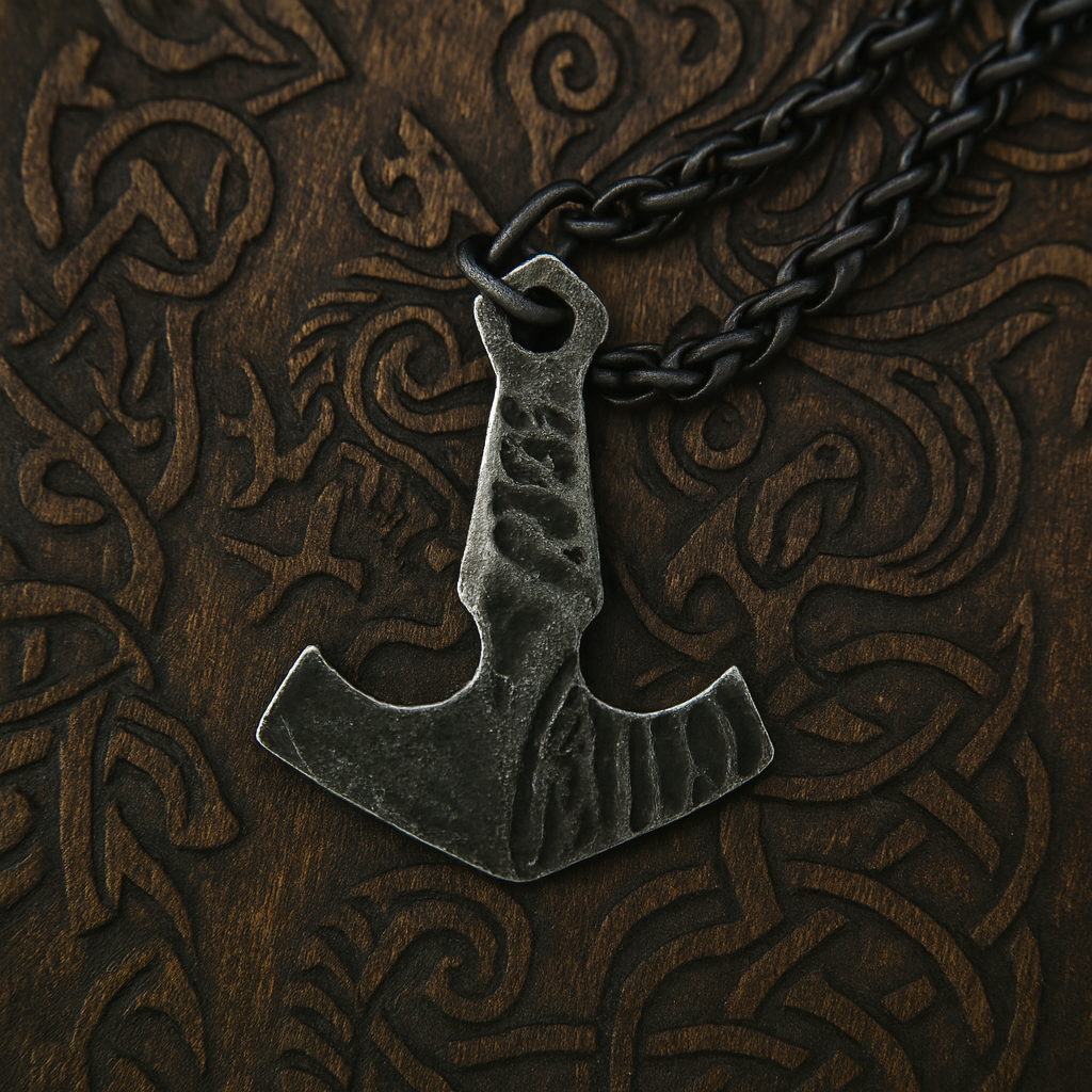 Viking Vegvisir Necklace: Iron Color, Stainless Steel Chain