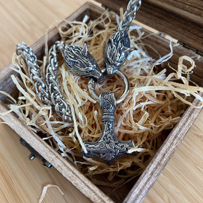 Silver Wolf King's Chain. Nordic Viking Norse Wolf Necklace - Viking Talisman!