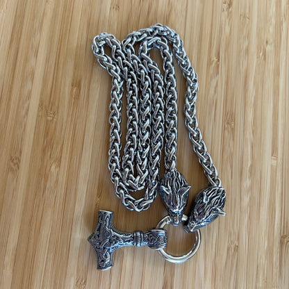 Silver Wolf King's Chain. Nordic Viking Norse Wolf Necklace - Viking Talisman!