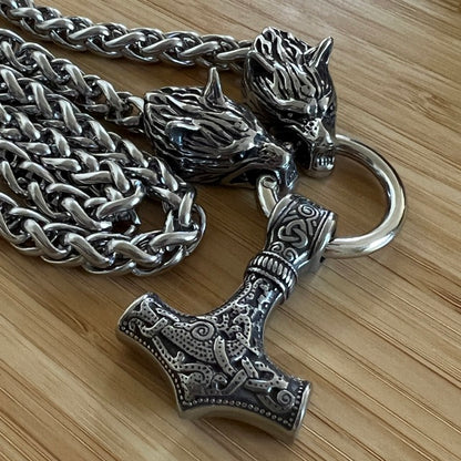 Silver Wolf King's Chain. Nordic Viking Norse Wolf Necklace - Viking Talisman!